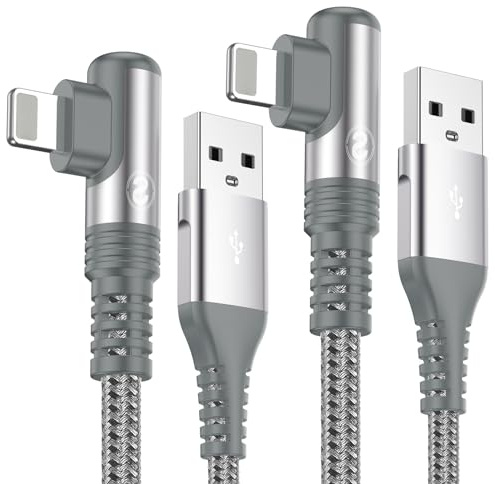 sweguard i Phone Ladekabel Ligtning Kabel [2Stück 2M+3M] 90 Grad Winkel Ladekabel i Phone Schnellladekabel USB auf Ligtning Kabel für i Phone 14 13 12 11 Pro/Pro Max/Mini,XR XS Max X,8/7/6/6s,5s/5