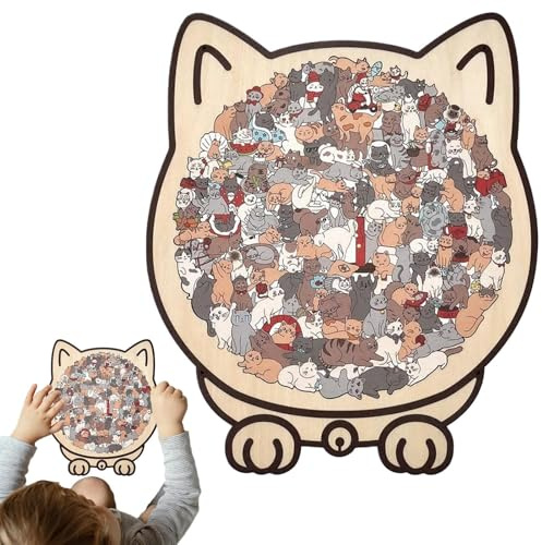 Katzenförmiges Puzzle 135 Teiliges Colored Holzpuzzle In Katzenform Niedliche Katzen Puzzleteile Dekoratives Holzpuzzle Für Erwachsene Herausforderndes Unregelmäßiges Puzzle Geschenke Für Katzendamen
