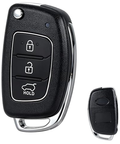 3 Buttons Car Key Fob Shell for Hyundai i10/i20/i30/i40/ix20/ix35 Elantra Tucson Santa Fe, Key Fob Cover Housing for Flip Blade