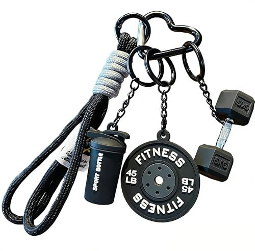 Generisch Fitness Hantelscheiben Schlüsselanhänger - Motivierender Mini Gym Style Anhänger Aus Metall Für Schlüsselbund, Sporttasche Oder Als Geschenk Für Sportler