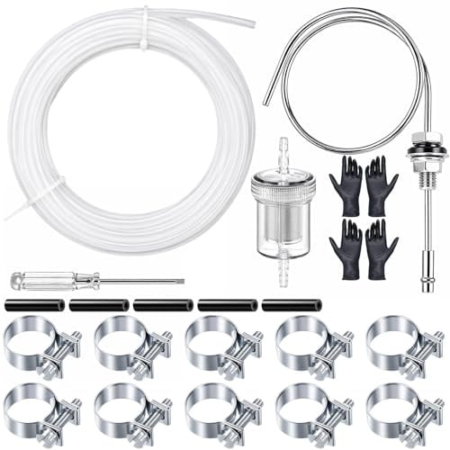 REJOECE 23 Stk Kraftstoffleitung Set, 4M Benzinschlauch, Tankentnehmer Standheizun mit 1 Ölfilter, 5 Verbindungsrohr,10 Schlauchschelle, Benzinschlauch für Auto Heizsysteme, Standheizung Diesel