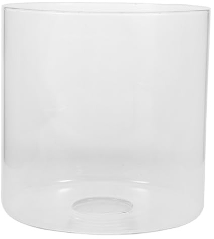 CLISPEED Abat-jour Suspendu en Verre Cylindrique Transparent E27, Remplacement D'abat-jour en Verre, pour Suspensions et Appliques Murales, Entretien Facile, Résiste la Chaleur Fissures