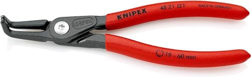 Knipex Precision Circlip Pliers for internal circlips in bore holes grey atramentized, with non-slip plastic coating 165 mm 48 21 J21