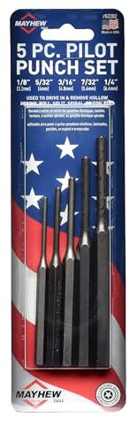 Mayhew 62282 Carded Pilot Punch Kit, 5-Piece by Mayhew