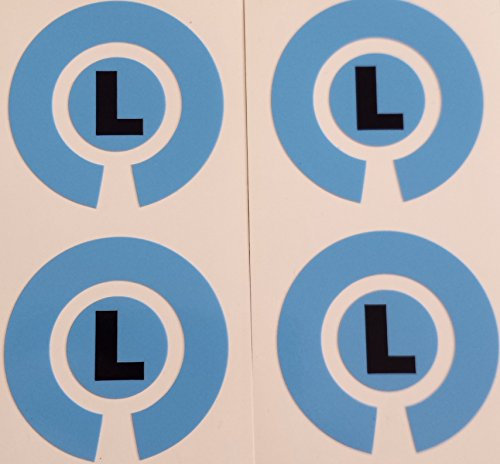Crown Green Lawn Indoor Bowls Adhesive Lettered Coloured Marker Labels Set of 4 (Blue, L)