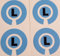 Crown Green Lawn Indoor Bowls Adhesive Lettered Coloured Marker Labels Set of 4 (Blue, L)