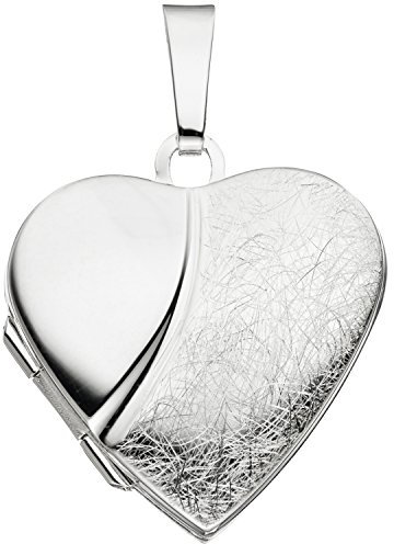Jobo Damen Medaillon Herz 925 Sterling Silber eismatt Anhänger zum Öffnen