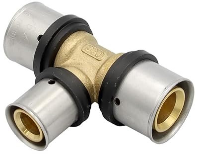 Pipetec Pressfitting T Stück 26x20x26 mm Mittelabgang reduziert TH Kontur Verbundrohr, DVGW, TH-Profil