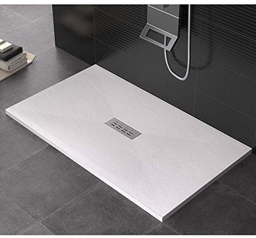 Plato de ducha 70 x 170 cm de piedra Maier Eden blanco