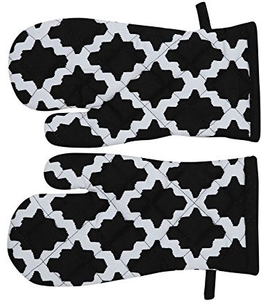 Penguin Home Diamant-gemusterte Ofenhandschuhe, Schwarz, 3178, 32 x 15 cm