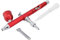 Farbspritzstift 0,3mm Mehrzweck Dual Action Schwerkraft Airbrush Kit Spray Air Brush Gun Tattoo Nagel Werkzeug (Red)