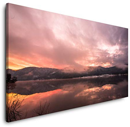Wolken 120x 60cm Panorama Leinwand Bild XXL Format Wandbilder Wohnzimmer Wohnung Deko Kunstdrucke