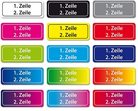 foliado® Namensaufkleber 2-zeilig Etikett 40x16mm Sticker Namensetikett Kinder Büro Schule Kleidung Eigentumsetiketten personalisierte Klebeetiketten wasserfest (60 Stück) APD-002