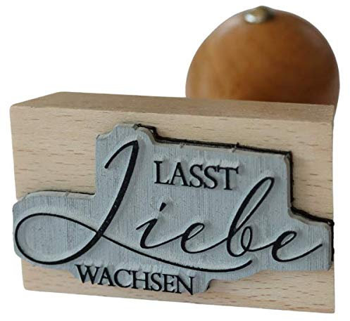 Hochzeitsstempel mit Holzgriff Lasst Liebe wachsen 5x3 cm Hochzeit