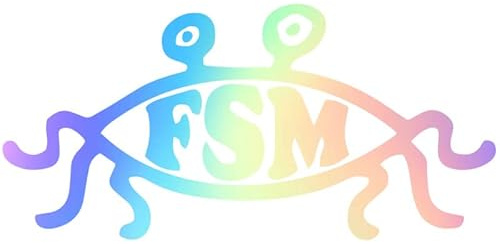 Decus Shop Fliegendes Spaghettimonster Flying Spaghetti Monster - FSM L 0137 (Oil Slick Hologramm) // Sticker OEM JDM Style Aufkleber