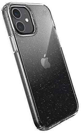 Speck Products Presidio Perfect-Clear + Glitter iPhone 12 / iPhone 12 Pro Hülle Transparent mit Gold Glitzer/Klar