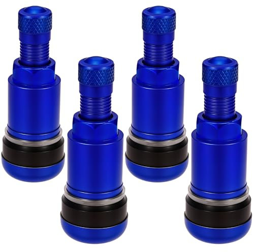 4 Stück 11,3mm Aluventil X1 Series Blue Edition PKW Universal Ventil Felgenventile Blau Metallventil Leicht
