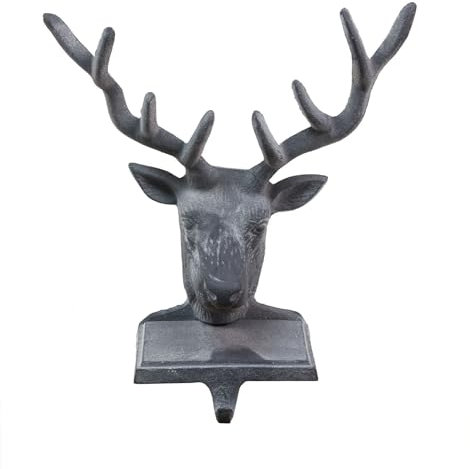 Pot Gaderobenhaken Hirsch aus Gusseisen 22x21,5cm Standhaken Dekohirsch Dekofigur