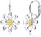 Adramata Silber 925 Blumen Ohrringe für Damen Mädchen - 18 Karat Weißgold Überzogene Himmelsblume Leverback Hänge Ohrringe Drop