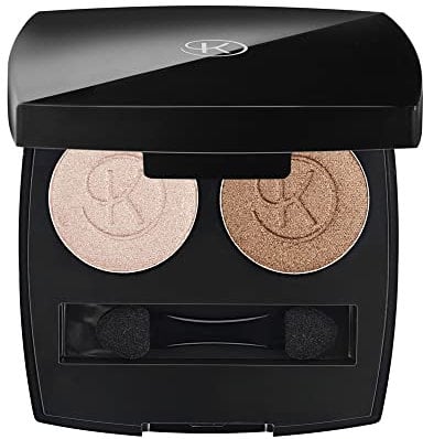 Korff Palette Ombretti Duo, Trucchi Make Up Occhi, 2 Colori, Effetto Illuminante, Finish da Naturale a Intenso, Trousse con Applicatore e Specchio, 01 Nude Look