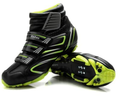 Radschuhe Winter Fahrradschuhe MTB Radsportschuhe Herren/Damen rutschfeste kompatibles Shimano SPD-System - Grün 46 EU
