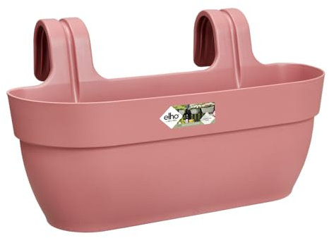 Elho Vibia Campana Easy Hanger L 46 - Fioriera per Balcone esterno - Ø 46.0 x H 26.5 cm - Rosa/Dusty Pink
