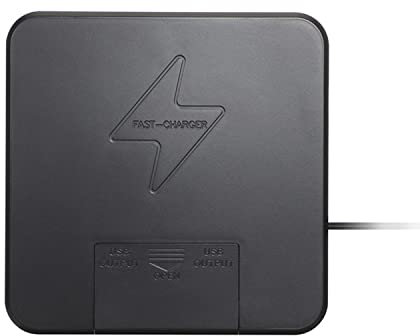 Invisible Wireless Charger, USB3.0 Fast QI Standard Embedded Hidden Wireless Charging Station 15W with Dual USB Charging Ports, Compatible with iPhone 12,11, Sams-ung S10,S9 etc (Black)