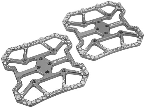 Wakects 1 Paar Aluminium Breites Plattformpedal für Mountain Bike selbstsichernde Klickpedal Plattform Adapter für SPD und KEO-Rennradsystem Mountainbike-System(Titan)