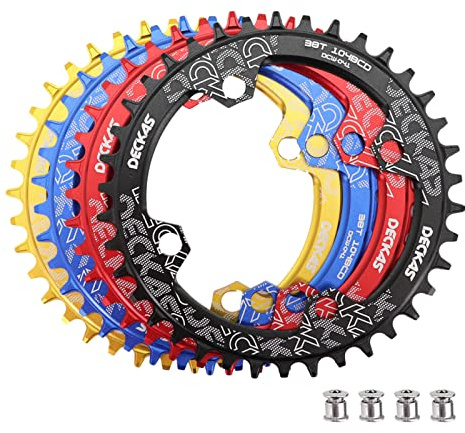 DJC Bike Chainring 104mm BCD Round/Oval MTB 104BCD 7/8/9/10/11/12 Speed Narrow Wide Tooth Aluminum 7075 Super Lightweight 30T 32T 34T 36T 38T 40 42 DH XC Trail Fat Bike ebike (1# Round Black, 30T)
