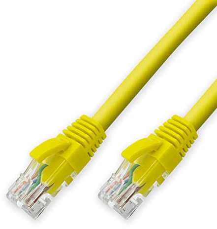 D.Square - Cable Ethernet Internet LAN 10m, Cat.6 U/UTP Amarillo, Cable de Red LSOH, Conector Rj45, 1 GB/S, Ideal para Router/Móderms, Switch, Repetidor, Ordenador, Portátil, Red Locales.