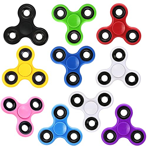 10 Pack Cool Fidget Spinner Bulk, Hand Fidget Spinner Toys for Kids Adults, Sensory Stress Relief Desk Toys Set for Boy Girl, Gifts for Easter Basket Party Favors Stocking Stuffer