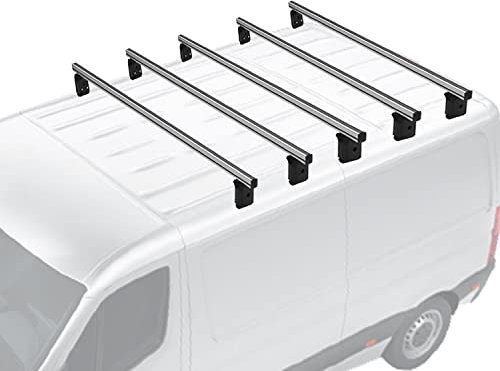 Menabo Dachträger Querträger kompatibel mit Opel Vivaro C 2019-2024 L2 L3 Aluminium Grau 5X