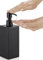 HANFU Dispenser Sapone, 350ml Dosatore Sapone Liquido in Acciaio Inox Riempibile, Autoportante Distributore di Sapone Facile da Premere per Bagno e Cucina, Erogatore Sapone 6x6x20.5cm, Quadrato Nero