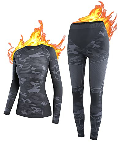 NOOYME Women's Ski Thermal Base Layer Underlayer Top & Leggings Set