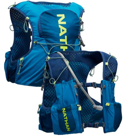 Nathan Vapor Air 3.0 Trinkweste mit 2 l Blase, Air-Mesh-Schultergurte, Vordertaschen und Reißverschlusstasche hinten, atmungsaktiv und feuchtigkeitsableitend