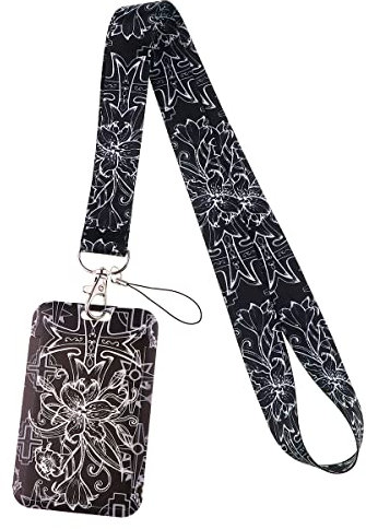 Lanyard mit Kartenhülle Kartenhalter Ausweis aus Stoff Hält 2 Karten, Umhängeband Cute Holder für ID, Arbeitskarte, Schlüsselband zum Umhängen mit Karabiner Geeignet für Handy, Schlüssel, USB