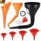 xianzhanEU 8 Piezas Embudo Gasolina, Embudo Aceite Motor, Embudos Multifunción, Embudo Flexible, con Manguera, Caño Extraíble y Embudo Largo, para Coche, Taller y Hogar