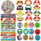 Mitgebsel Kindergeburtstag, 86 Pcs Mitgebsel Spielzeug Geburtstagsdeko 12 Masken 12 Abzeichen 12 Schnapparmband Kinder 50 Aufkleber Geburtstag Deko Spielzeug Set Festival Zubehör Gadget Kinder