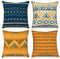 ASDCXZ Boho Kissenbezug 45x45 cm 4er Set, Modern Boho Geometrie Streifen Blau Gelb Sofa Dekokissen Kissenbezüge Kissenhülle Waschbar Polyester Flachs Textil Polster Kopfkissenbezug Kissen Bezug