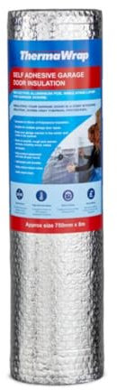 Thermawrap Garage Door Bubble Foil Insulation 750mm x 8m Heat Reflective Energy Saving, Self Adhesive