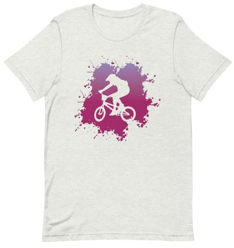 Neuheit Fahrrad Motocross Tricks Vintage Lustig Radfahrer Freestyler, Aschgrau, M