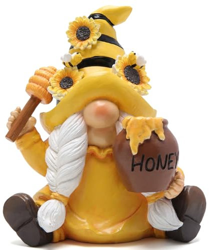 Hodao Bumble Bee Spring Gnome Decorations Honey Gnomes Ornaments World Bee Day Decorations Gifts Summer Gnomes Figurines for Garden Decor Birthday Gifts for Mom, Women, Grandma