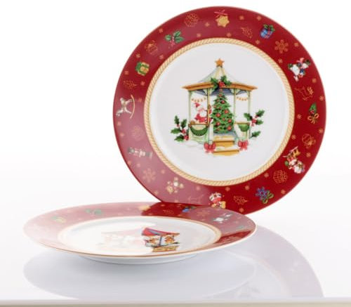 WEISSESTAL SET 6 PIATTI DOLCE ASSORTITI 22CM WINTER GIFT NATALE 2024