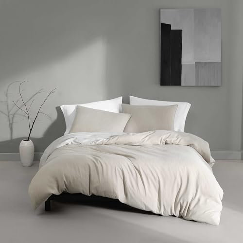 Calvin Klein Bettwäsche-Set für King-Size-Bett, wendbar, Tencel-Bettwäsche mit passenden Kissenbezügen (Flachsbeige, King-Size)