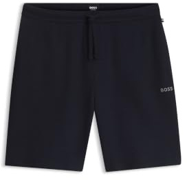 BOSS Herren Waffle Shorts Pyjama-Shorts aus Baumwoll-Mix mit Logo-Stickerei