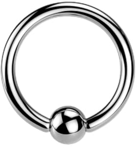 Piersando Titan CBR Klemmring Tragus Ohr Septum Universal Piercing Ring Silber 1,6mm x 12mm x 4mm
