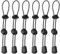 FUIPVGI 6 Pezzi Corda Elastica, Zaino Corda Fibbia, Corda Elastica Regolabile, per Bastoni da Trekking, per Alpinismo Arrampicata Trekking All'aperto, Corda Elastica per Bastone da Trekking (Nero)