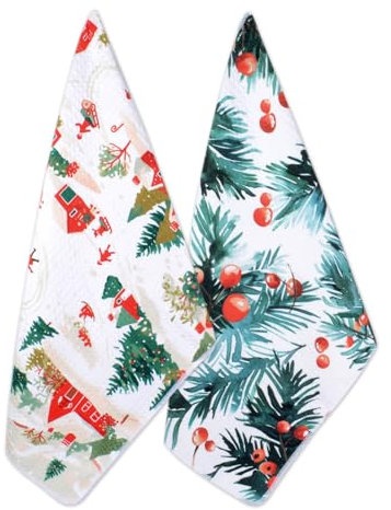 VIVOTE Weihnachten Küchentücher, Gästehandtuch, Weihnachten Geschenk, 40x60 cm, 2 Stück, Weiche Küchenhandtücher Saugfähig Handtücher