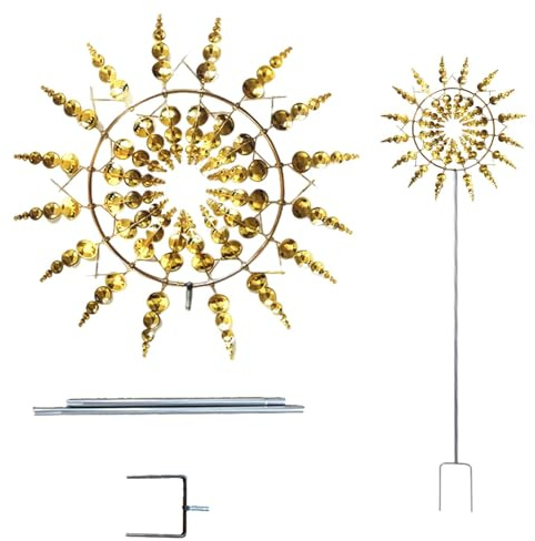 Windmühle Aus Metall, Metall Windmühle, Windspiel Magische Windmühle, Windmühle Garten Metall, Einzigartige Magische Rasen-Wind-Spinner für Hof und Garten Windfänger, 31×93cm