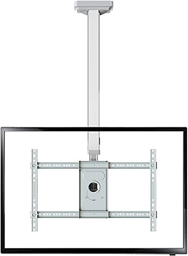 Ceiling TV Mount, Adjustable Height Full Motion 360° Rotation TV Bracket, Fits 40-65inch Low Profile TVs, Max VESA 600x400mm, White TV Mount